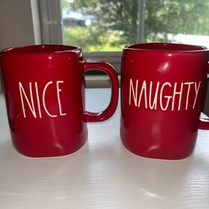 Rae Dunn Red Holiday Mugs Set for Dining